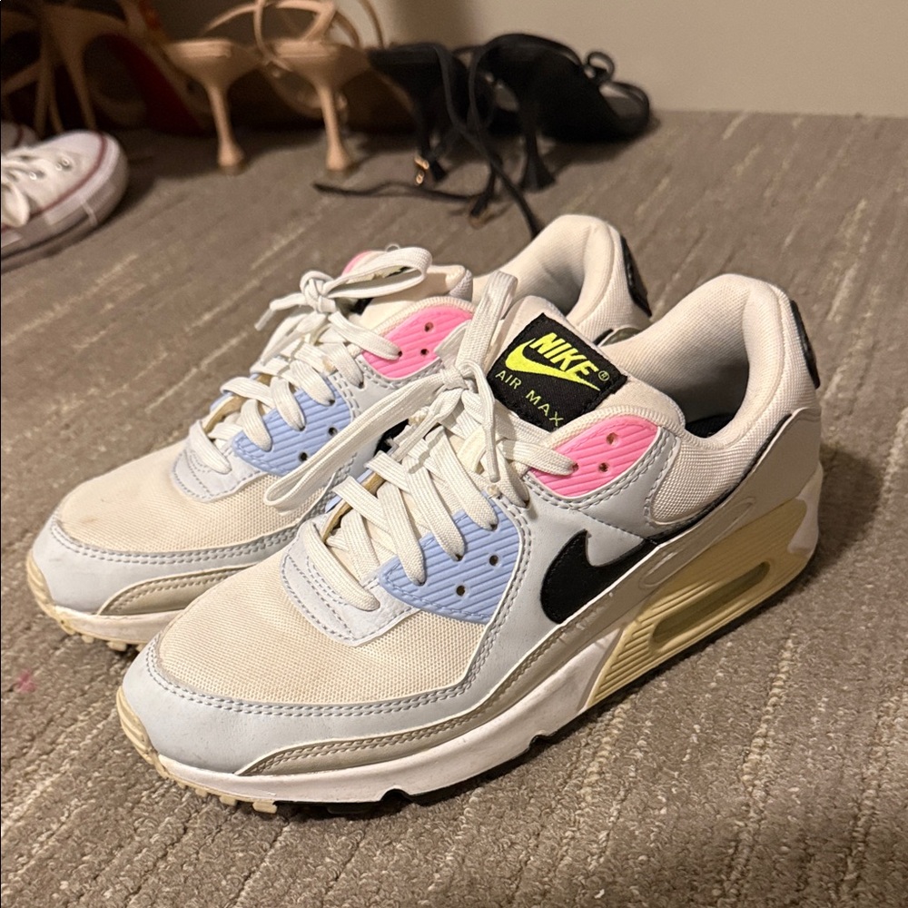 Nike Air Max Women's Sneakers - Cream, Pink, and Blue